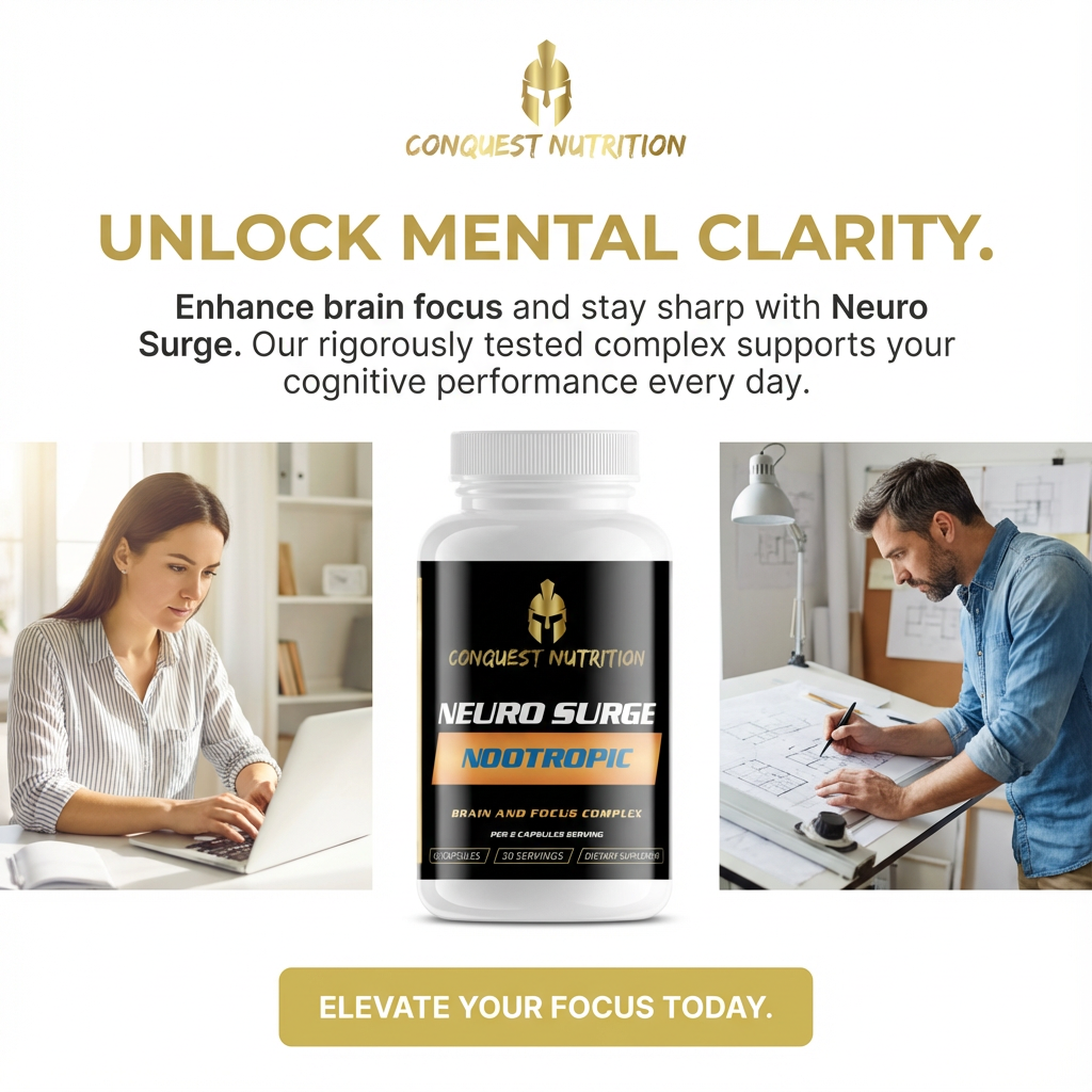 Neuro Surge Nootropic Complex for Enhanced Brain Focus - 60 Veggie Capsules