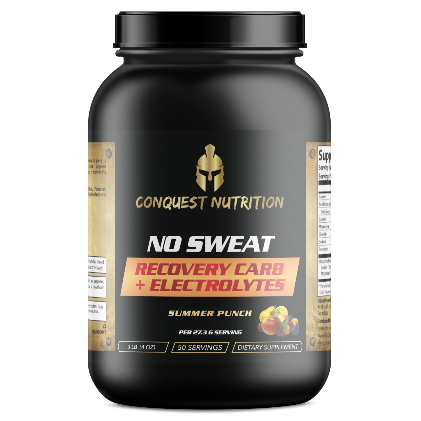 No Sweat Recovery Carb + Electrolyte Summer Punch Flavor 3lbs