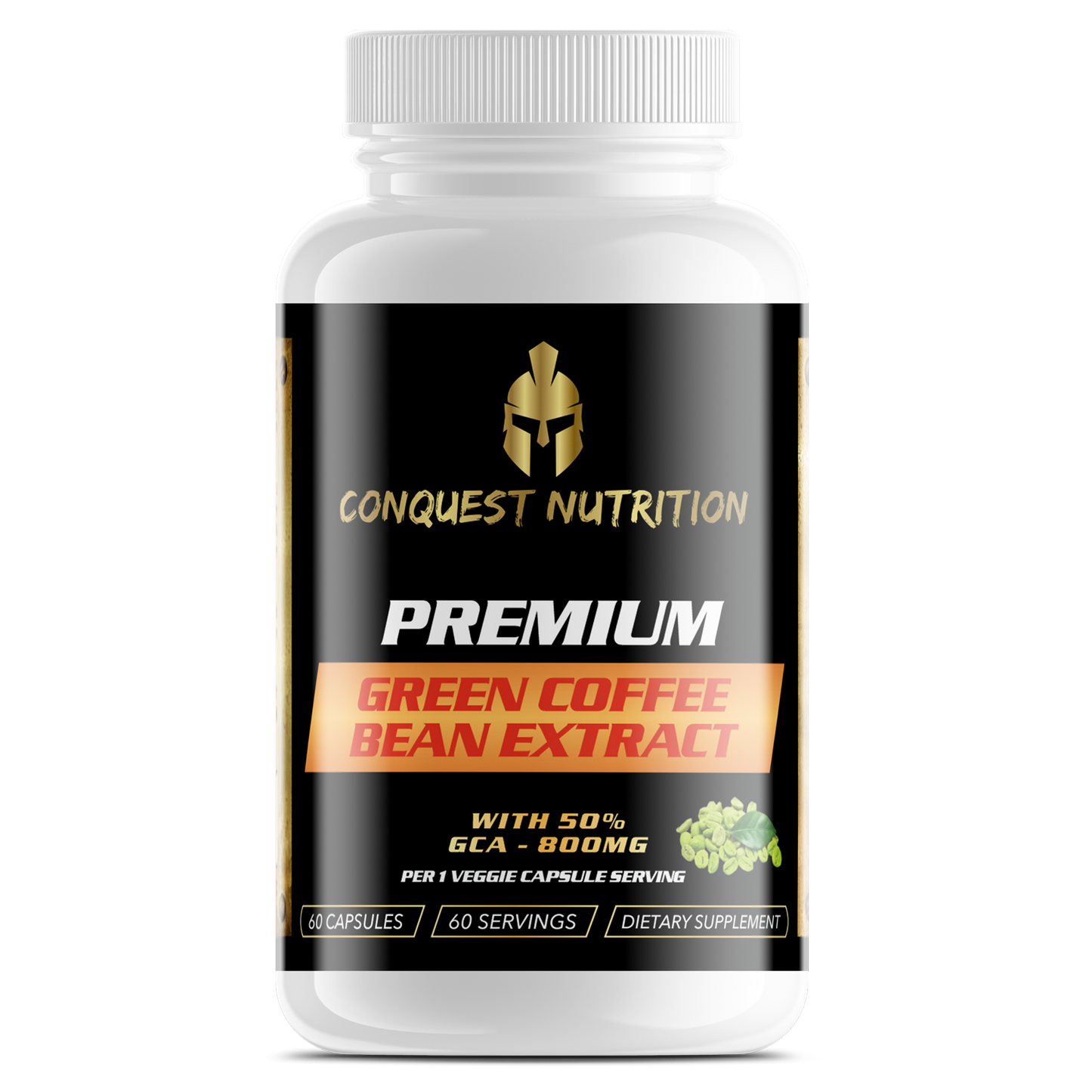 Premium Green Coffee Bean with 50% GCA - 800mg 60 Veggie Capsules