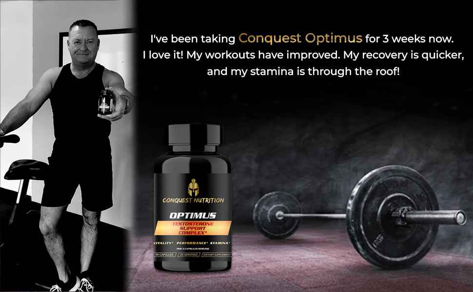 Optimus Natural Testosterone Booster for Men - 90 Veggie Capsules - Enhance Energy and Vitality