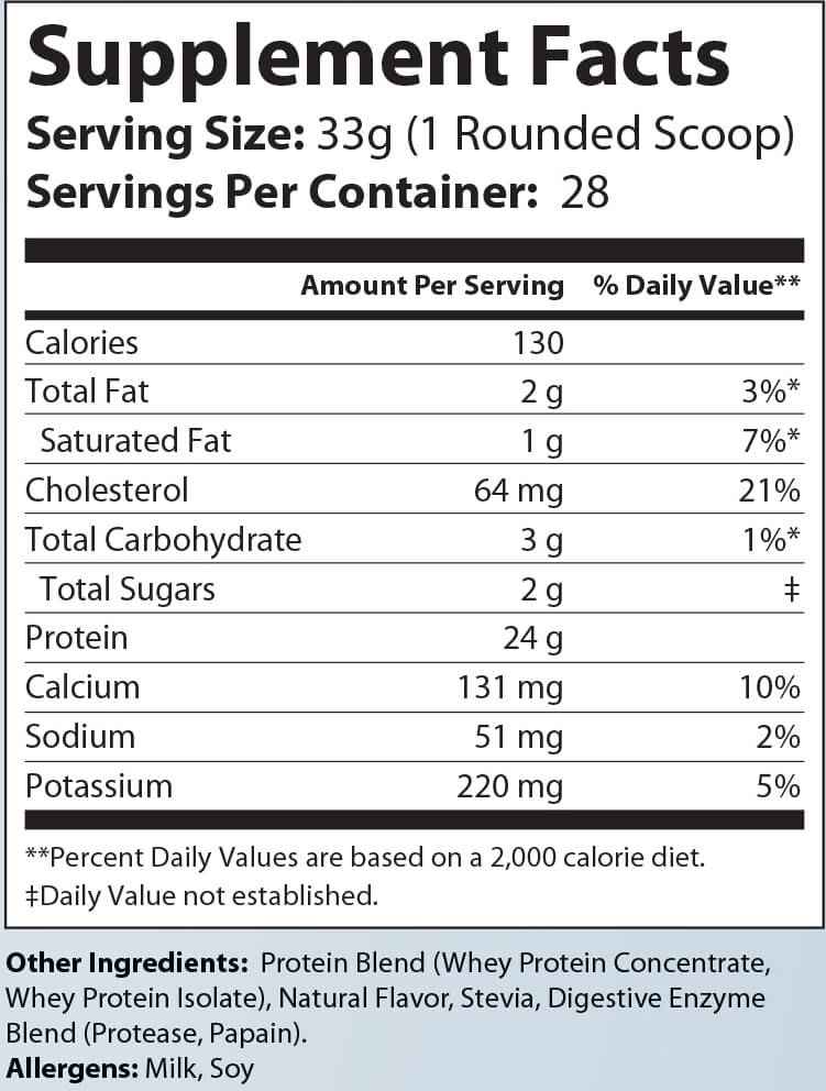 Whey Armour Natural Protein Vanilla Milkshake Flavor with Stevia - 2lb Pack