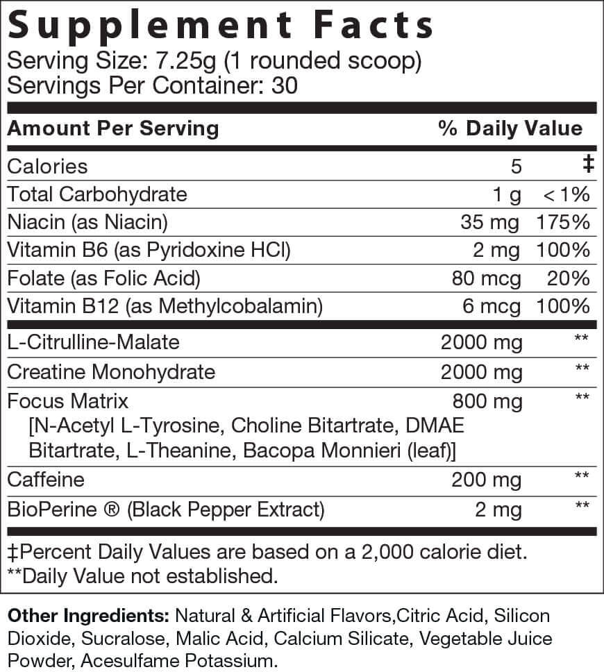 Warrior Pre-Workout Fruit Punch Flavor - 30 Servings for Enhanced Energy and Focus