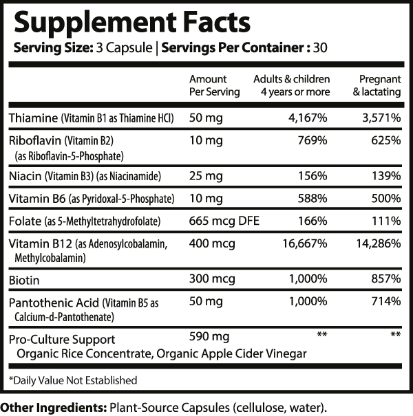 Complete B Vitamin B Complex - 60 Veggie Capsules