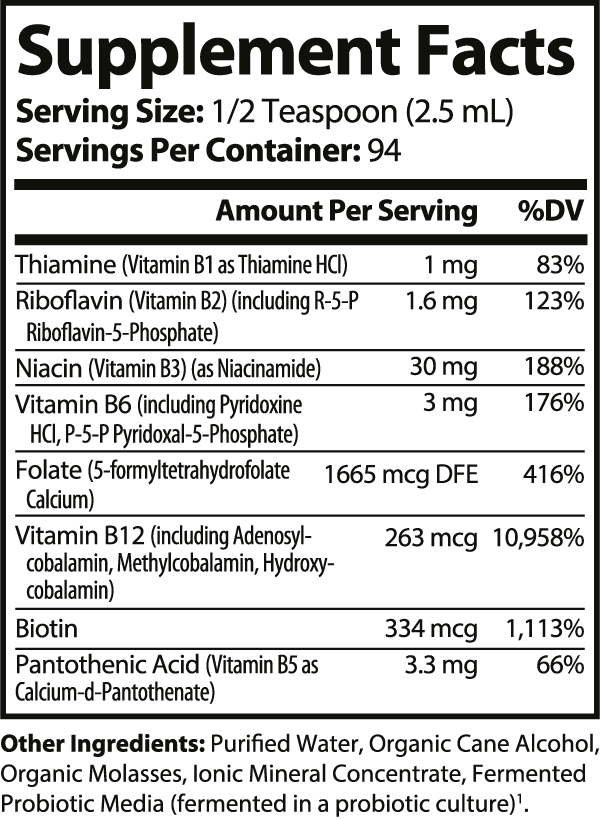 Ultra Vit B Fermented Vitamin B Complex 8 fl oz - 94 Vegan Friendly Servings