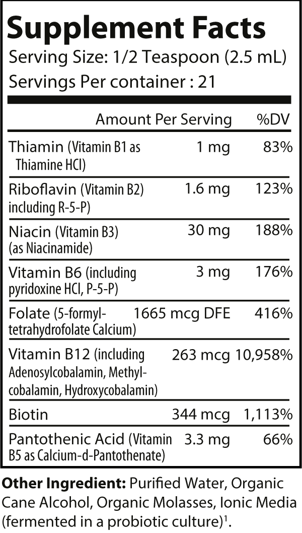 Ultra Vit B Fermented Vitamin B Complex 2 fl oz - 21 Vegan-Friendly Servings