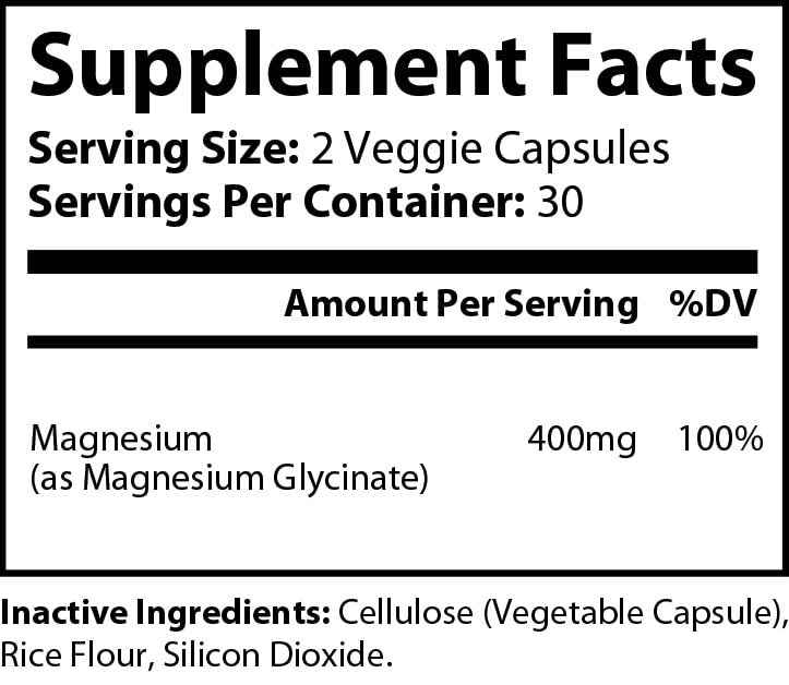 Magnesium Glycinate Extra Strength - 60 Vegan Capsules for Enhanced Relaxation and Wellness