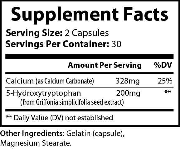 Inner Calm 5-HTP Capsules - 60 Count for Enhanced Mood and Relaxation