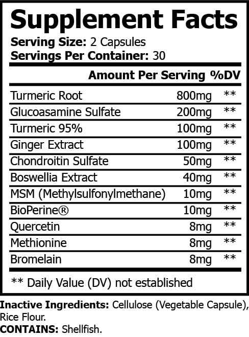 Vital Flex Platinum Turmeric Joint Support Plus Capsules - 60 Veggie Capsules