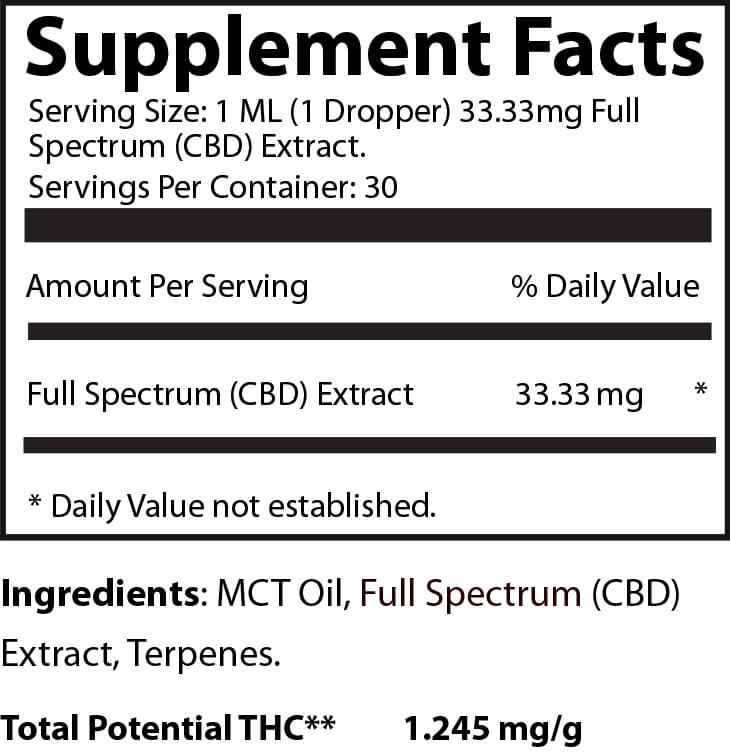 Nature Heal CBD Full Spectrum Tincture 1000mg – 1 oz Vegan Friendly (30 Servings)