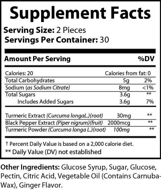 Premium Turmeric Gummies - 60 Vegan Friendly Gummies for Enhanced Wellness