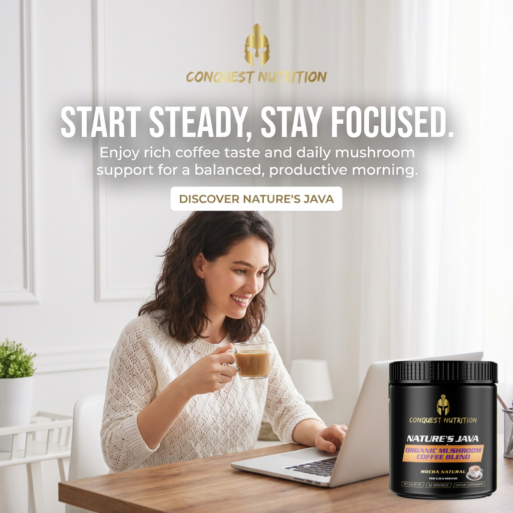 Nature's Java Organic Mushroom Coffee Blend - 30 Servings Vegan Friendly Organic Mushroom Coffee Blend