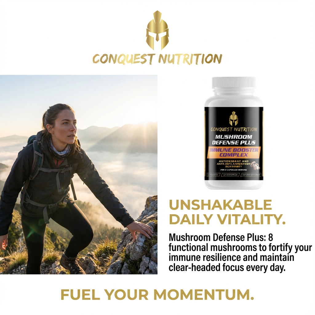 Mushroom Defense Plus Immune Booster Complex with 60 Veggie Capsules