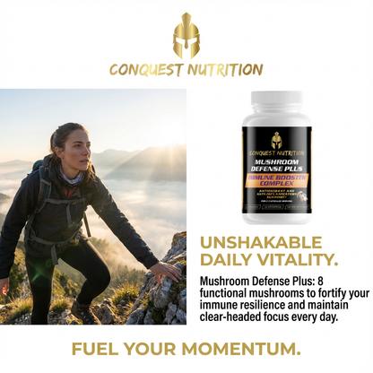 Mushroom Defense Plus Immune Booster Complex with 60 Veggie Capsules