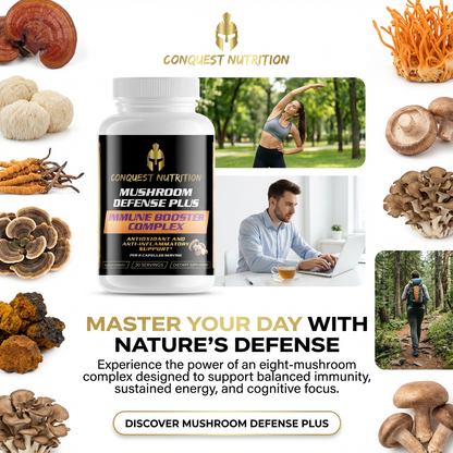 Mushroom Defense Plus Immune Booster Complex with 60 Veggie Capsules