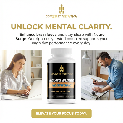 Neuro Surge Nootropic Complex for Enhanced Brain Focus - 60 Veggie Capsules
