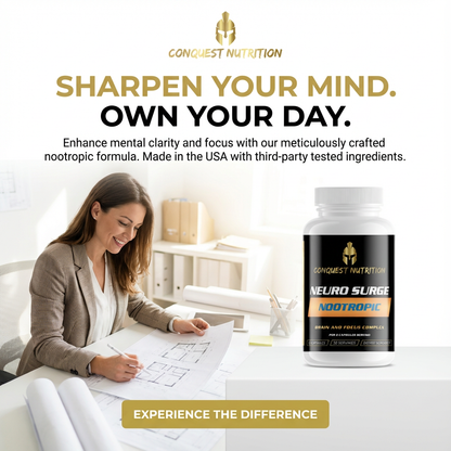 Neuro Surge Nootropic Complex for Enhanced Brain Focus - 60 Veggie Capsules