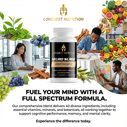 Neuro Surge Nootropic Complex for Enhanced Brain Focus - 60 Veggie Capsules