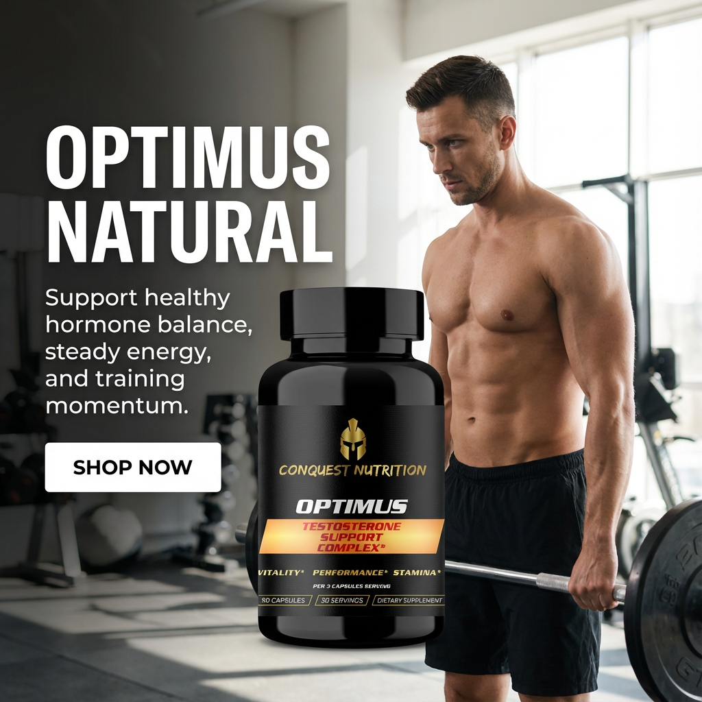 Conquest Optimus - Potenciador natural de testosterona para hombres - 90 cápsulas