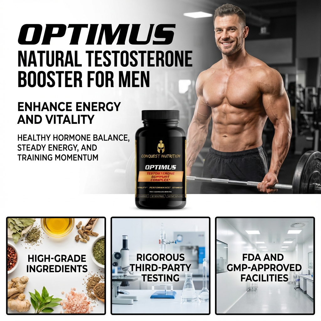 Conquest Optimus - Potenciador natural de testosterona para hombres - 90 cápsulas