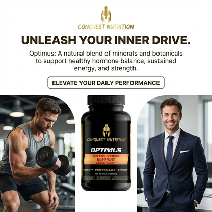 Conquest Optimus - Potenciador natural de testosterona para hombres - 90 cápsulas