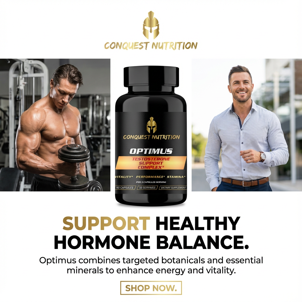 Conquest Optimus - Potenciador natural de testosterona para hombres - 90 cápsulas