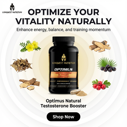 Conquest Optimus - Potenciador natural de testosterona para hombres - 90 cápsulas