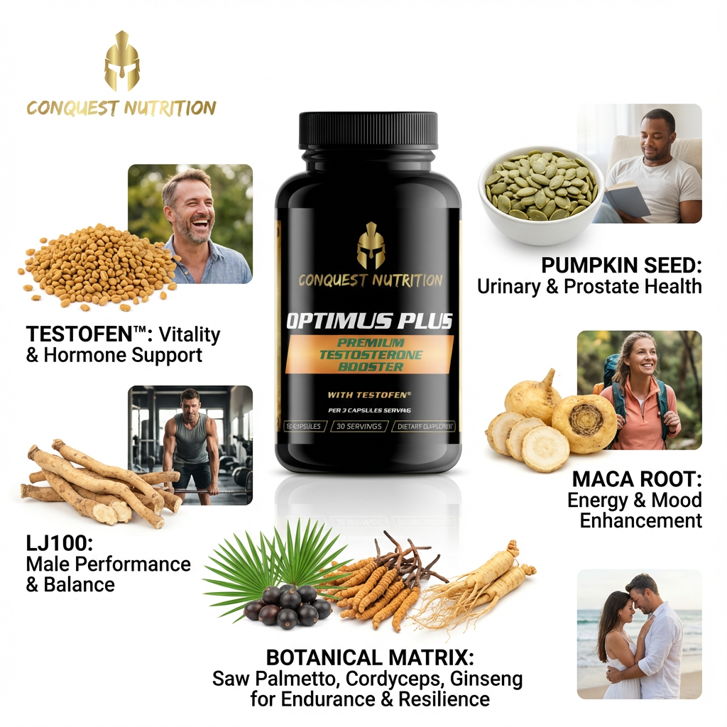 Optimus Plus Premium Testosterone with Testofen - 90 Veggie Capsules