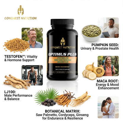 Optimus Plus Premium Testosterone with Testofen - 90 Veggie Capsules