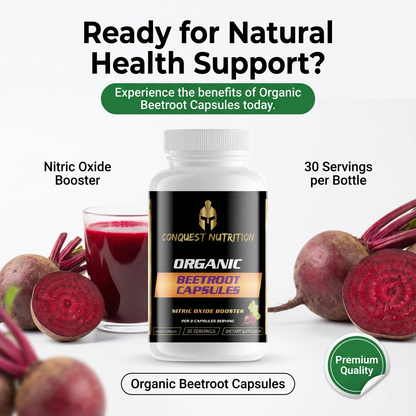 Organic Beetroot Capsules - 60 Veggie Capsules for Natural Health Support
