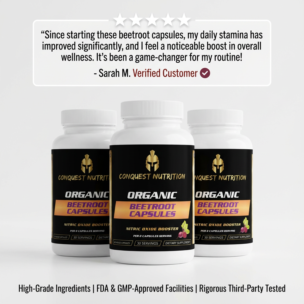 Organic Beetroot Capsules - 60 Veggie Capsules for Natural Health Support