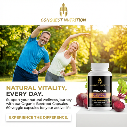 Organic Beetroot Capsules - 60 Veggie Capsules for Natural Health Support