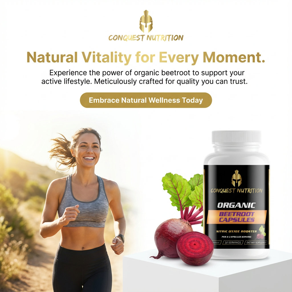 Organic Beetroot Capsules - 60 Veggie Capsules for Natural Health Support