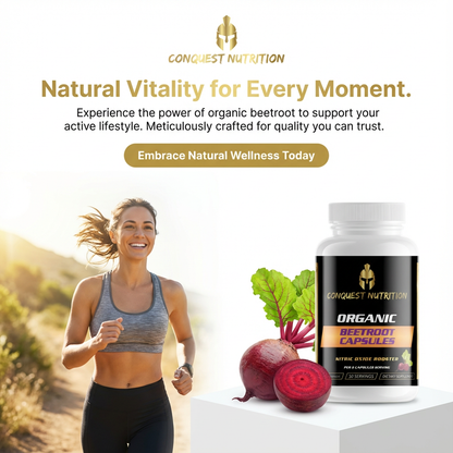 Organic Beetroot Capsules - 60 Veggie Capsules for Natural Health Support