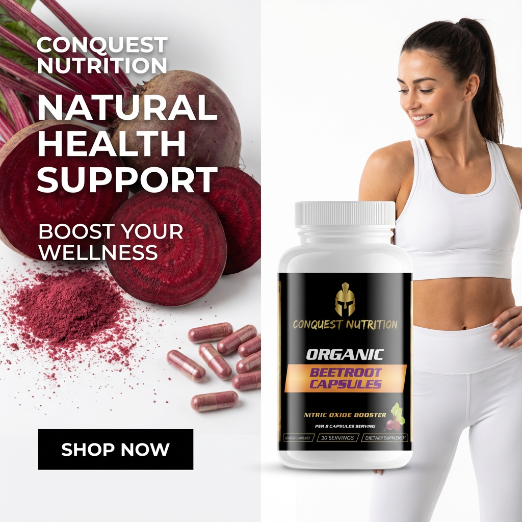 Organic Beetroot Capsules - 60 Veggie Capsules for Natural Health Support