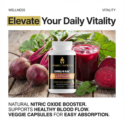 Organic Beetroot Capsules - 60 Veggie Capsules for Natural Health Support