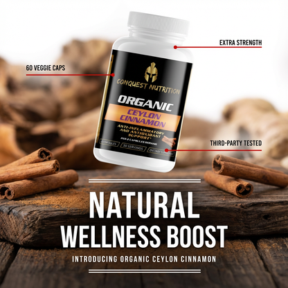 Organic Ceylon Cinnamon Extra Strength - 60 Veggie Capsules for Enhanced Wellness