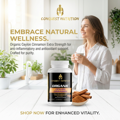 Organic Ceylon Cinnamon Extra Strength - 60 Veggie Capsules for Enhanced Wellness
