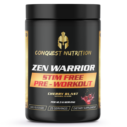 Zen Warrior Stim Free Pre-Workout Cherry Blast Flavor - 25 Servings