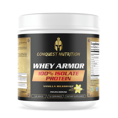 Whey Armor 100%  Isolate Protein - Vanilla Milkshake Flavor 1lb