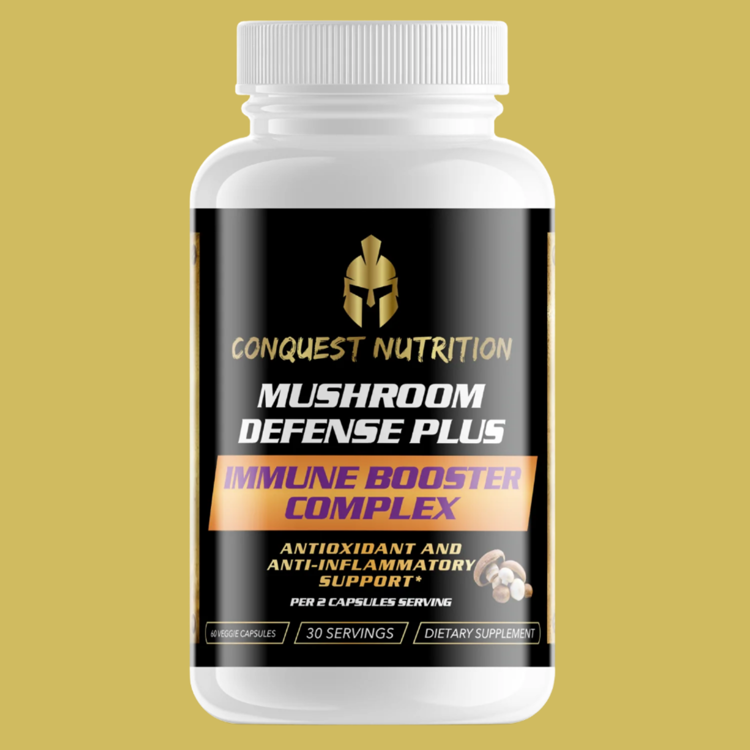 Defence Plus Mushroom Immune Booster - Defense Plus Complex with 60 Veggie Capsules ...