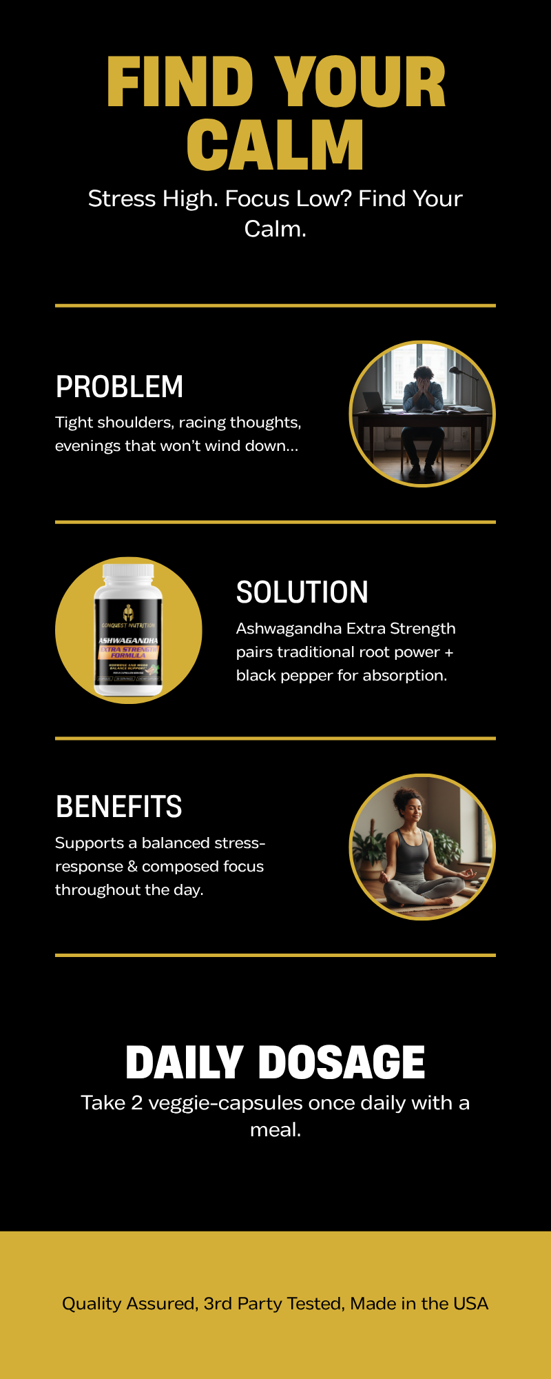 Ashwagandha Extra Strength Formula - 60 Veggie Capsules for Enhanced Wellness