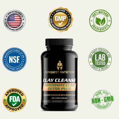 Clay Cleanse Bentonite Clay Detox Plus - 90 Veggie Capsules
