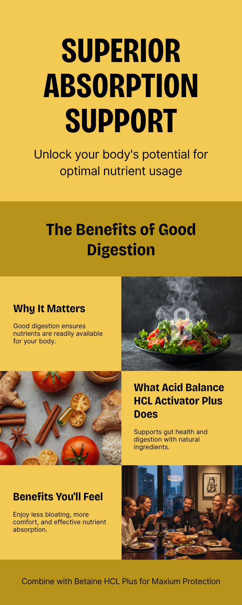 Acid Balance HCL Activator Plus - 90 Capsules for Optimal Digestive Health