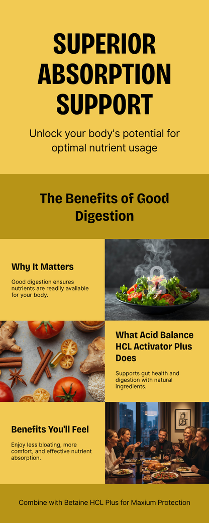 Acid Balance HCL Activator Plus - 90 Capsules for Optimal Digestive Health