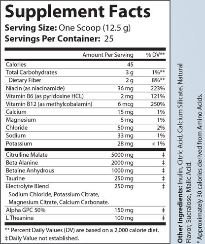 Zen Warrior Stim Free Pump Pre-Workout Pineapple Flavor - 25 Servings