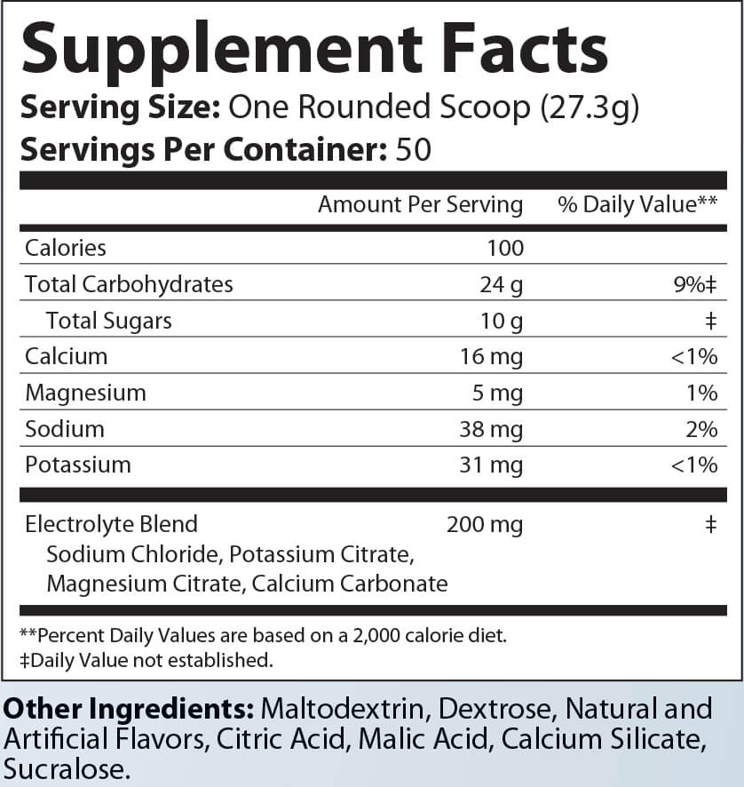 No Sweat Recovery Carb + Electrolytes: Lemon Lime Flavor  3lbs