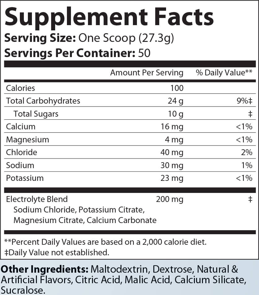 No Sweat Recovery Carb + Electrolyte Summer Punch Flavor 3lbs