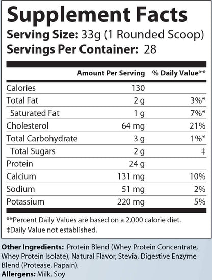 Whey Armor Natural Protein Vanilla Milkshake Flavor with Stevia - 2lb