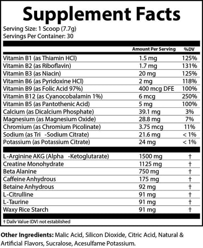 Warrior Pre-Workout Honeydew Watermelon Flavor - 30 Servings