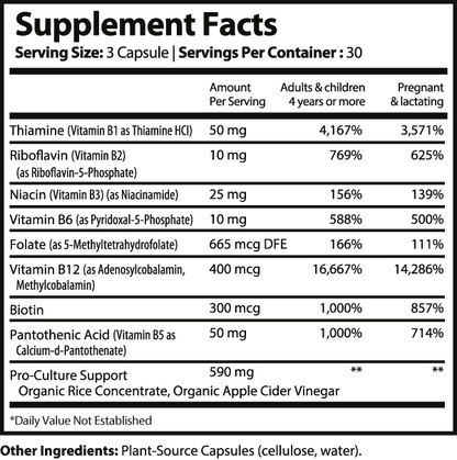 Complete B Vitamin B Complex - 60 Veggie Capsules